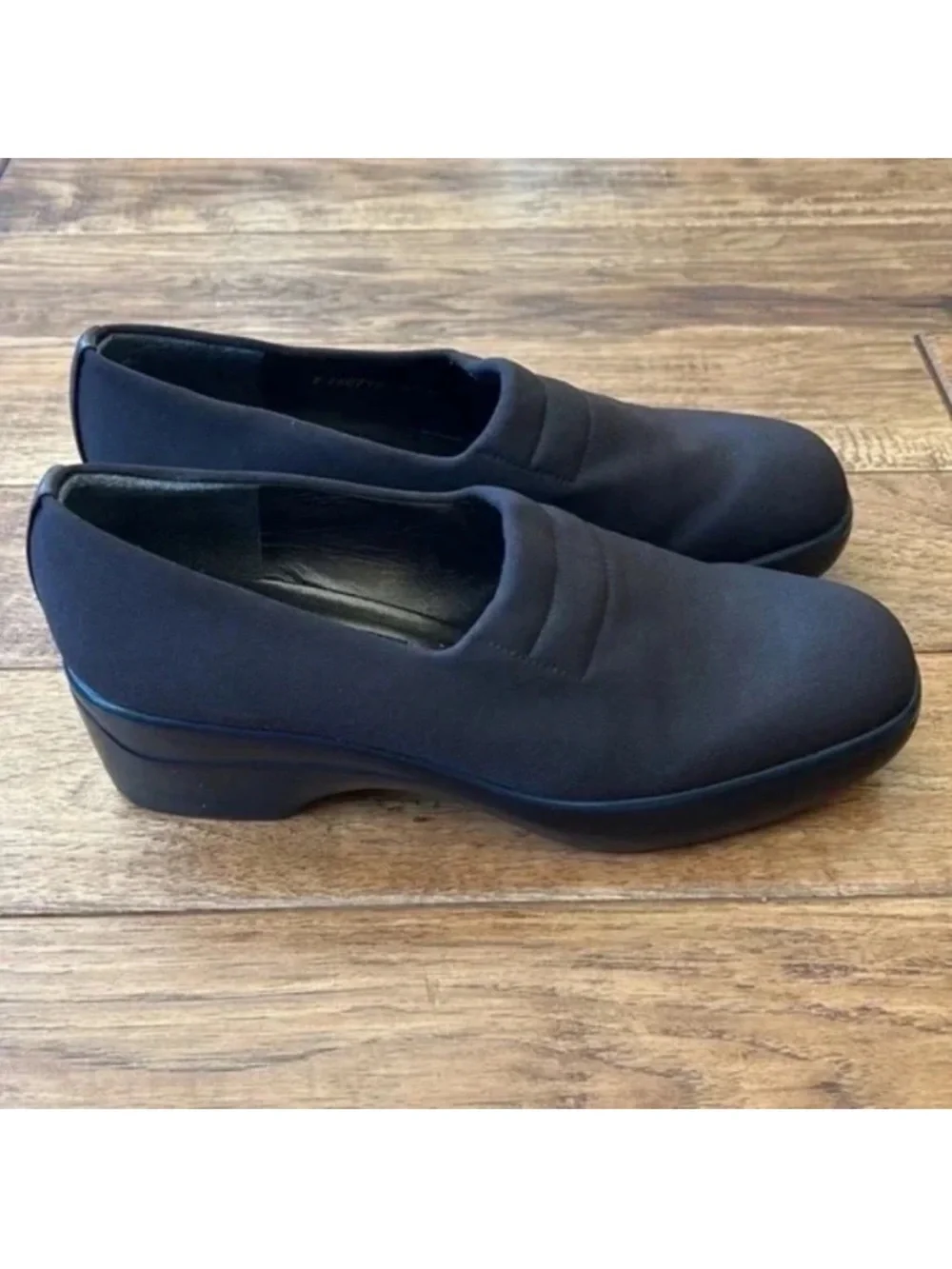 Stuart Weitzman Brown Stretch Nylon Loafers Platform Women's Size 8.5